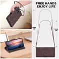 thumbnail image 4 of ELEHOLD Case for iPhone 16 Pro Max, PU Leather Zipper Wallet Flip Folio Case with Card Holder & Wrist Strap & Stand,Coffee, 4 of 6