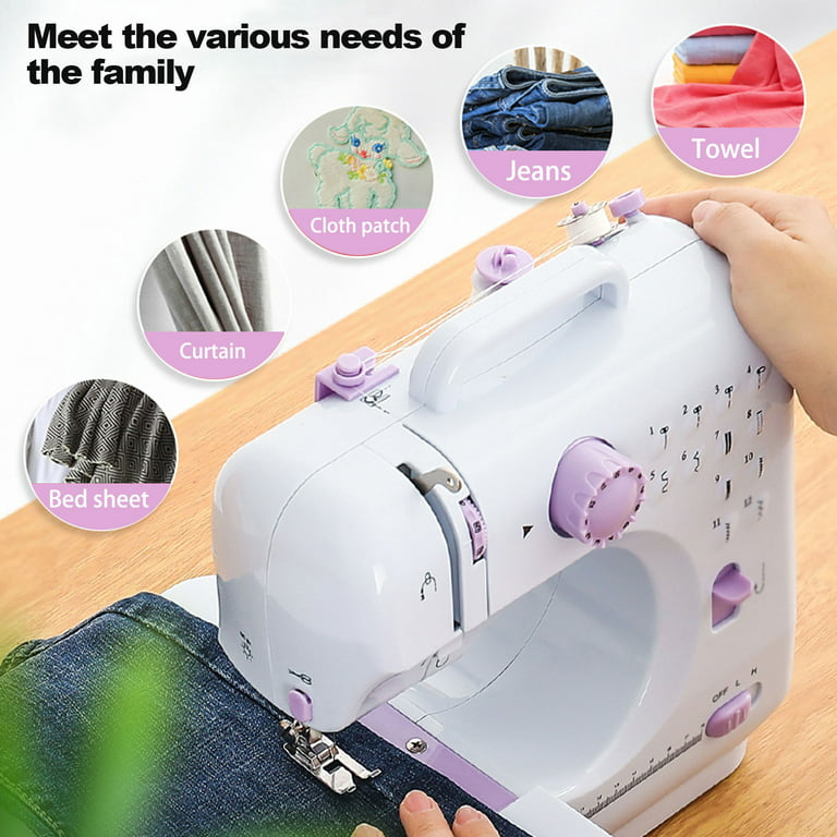 VIFERR Portable Sewing Machine, Handheld Mini Electric Sewing Machine with  97PCS Sewing Kit, Extension table and Foot Pedal for Beginners&Kids 