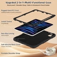 thumbnail image 3 of FJLBDE Case for iPad Pro 11 Inch 2022/2021/2020/2018 with Butterfly Stand, Heavy Duty Rugged Protective Cover with Shoulder Strap for Kids Girls, Black, 3 of 7