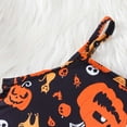 thumbnail image 6 of Tisuna Halloween Girls Outfit Set For Child Pumpkin Print Sleeveless Suspenders Dresses Casual Fashion Spring Autumn Girls Dress And Cape Set Black Size 9-10 Years, 6 of 9