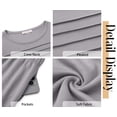 thumbnail image 6 of Fantaslook Two Piece Sets for Women Fall Travel Vacation Outfits Pleated Long Sleeve Lounge Sets Wide Leg Pants, 6 of 9