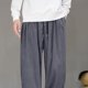 thumbnail image 4 of Pantalones largos para hombre, informales, de pana, con bolsillo y cordón, cintura elástica, color liso, para correr, 4 of 7