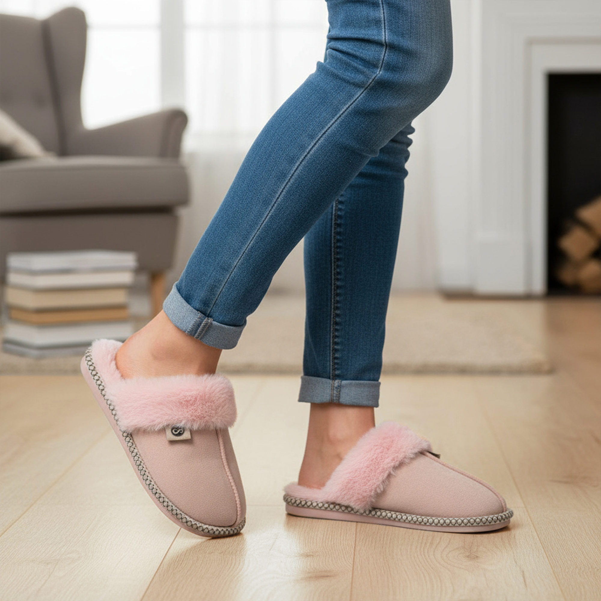 Ecetana Women's Fluffy Memory Foam Slip-On Slipper photo 6