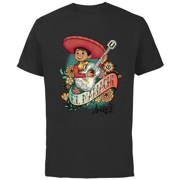 Disney and Pixar’s Coco Miguel El Mariachi - Short Sleeve Cotton T-Shirt for Adults - Customized-Black