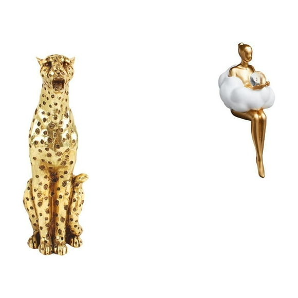 Figura de dorado, escultura abstracta de animal, adorno creativo de mesa, estatua de resina, centro de mesa decorativo para oficina y hogar.