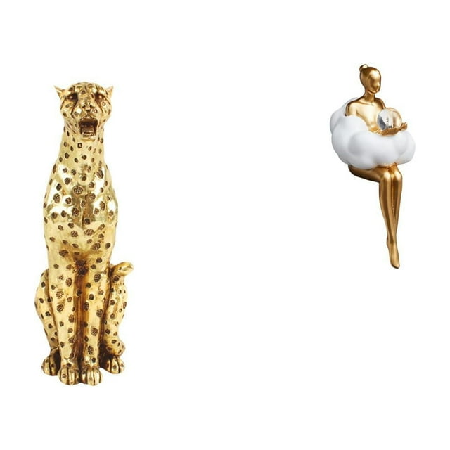 Figura de dorado, escultura abstracta de animal, adorno creativo de mesa, estatua de resina, centro de mesa decorativo para oficina y hogar.