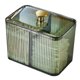 thumbnail image 1 of Caja de almacenamiento de cosméticos de 2 ranuras con tapa dispensador de soporte Qtip organizador de almohadillas de algodón, 1 of 5