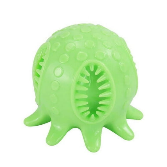 Dog Chewey Squeaky Toy Interactive Ball Octopus Shaped Ball Tooth Cleaning Toy - Green
