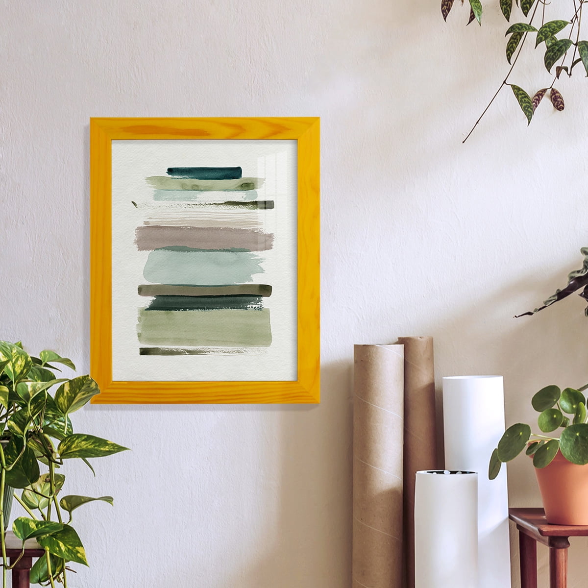 Grass Stains I - Framed Print w/glass - Sunflower Yellow