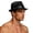 Black, variant on Men’s Summer Sun Protection Straw Fedora Hat Cuban Panama Short Brim Sun Hat Casual Summer Beach Jazz Hat Khaki-B