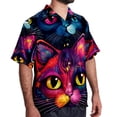 thumbnail image 2 of Cat Men's Short Sleeve Hawaiian Print Button Down Beach Shirt, 2 of 6