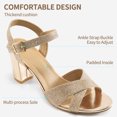 thumbnail image 3 of Ecetana Heeled Sandals for Women Chunky Low Heels Pump Sandals Open Toe Ankle Strap Wedding Party Dress Shoes, 3 of 6