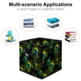 thumbnail image 2 of Peacock Feathers Foldable Toy Storage Basket with Handle, 10.8"x10.5"x10.6", Large Capacity Storage Box Organizer Bins, 2 of 6