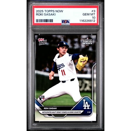 Graded 2025 Topps Now Roki Sasaki #3 Rookie RC Baseball Card PSA 10 Gem Mint