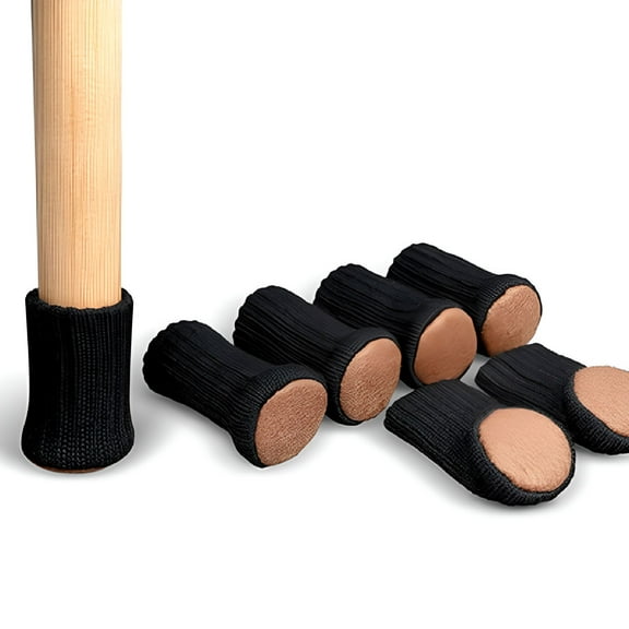 LAMIRO 24 PCs Knitted Chair Leg Protectors for Hardwood Floors,Double Thickness Built-in Silicone Non-slip with Felt Bottom High Elastic Furniture Feet Socks Caps Covers Pads Scratching&Reduce Noise