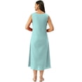 thumbnail image 3 of eloria Women Tunic Top Maxi Sleevless Round Neck Casual Dress Color : Arctic Blue Size : M, 3 of 6
