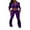 Purple, variant on Inevnen 2 Piece Outfits for Women Velour Tracksuits Sweatsuits Set Crop Tops Jackets and Flared Pant
