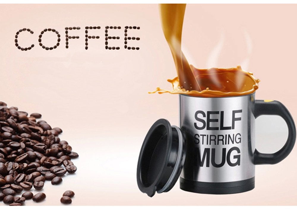 Mengshen Self Stirring Cup Stainless Steel Automatic Mixing for Traveling Morning Office Men and Women Ms-a004m Black, Size: 1XL, Auto Magnetic Mug