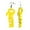 Yellow, variant on Women's Afrocentric African Text Wood Dangle Pierced Earrings, Queen/Purple