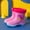 Pink, variant on CHUOU New Kids Girls Cartoon Children's Rain Boots Non Slip Children Water Shoes Classic Children Rainboots Non Slip
