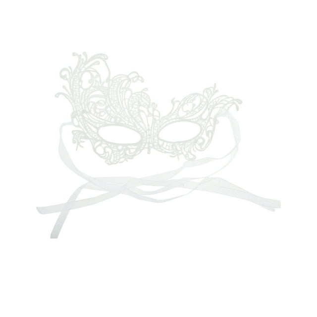 Unique Bargains 1 Pc Lace Phoenix-Design Half Face Party Mask for Masquerade Party White Lace