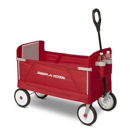 Radio Flyer, 3-in-1 EZ Fold Wagon, Padded Seat with Seat Belts, (Best Wagon For Towing)