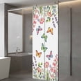 thumbnail image 3 of Pink Flowers Window Privacy Film, Spring Floral Butterfly Elegant Pastoral Static Cling UV Sun Blocking Heat Control Window Tint Day and Night, Non-Adhesive One Way Privacy Cover 29.5''x78.7'', 3 of 7