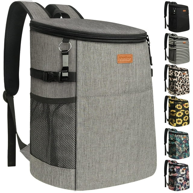 Mochila térmica para acampar Vankor, 45 latas, impermeable, gris