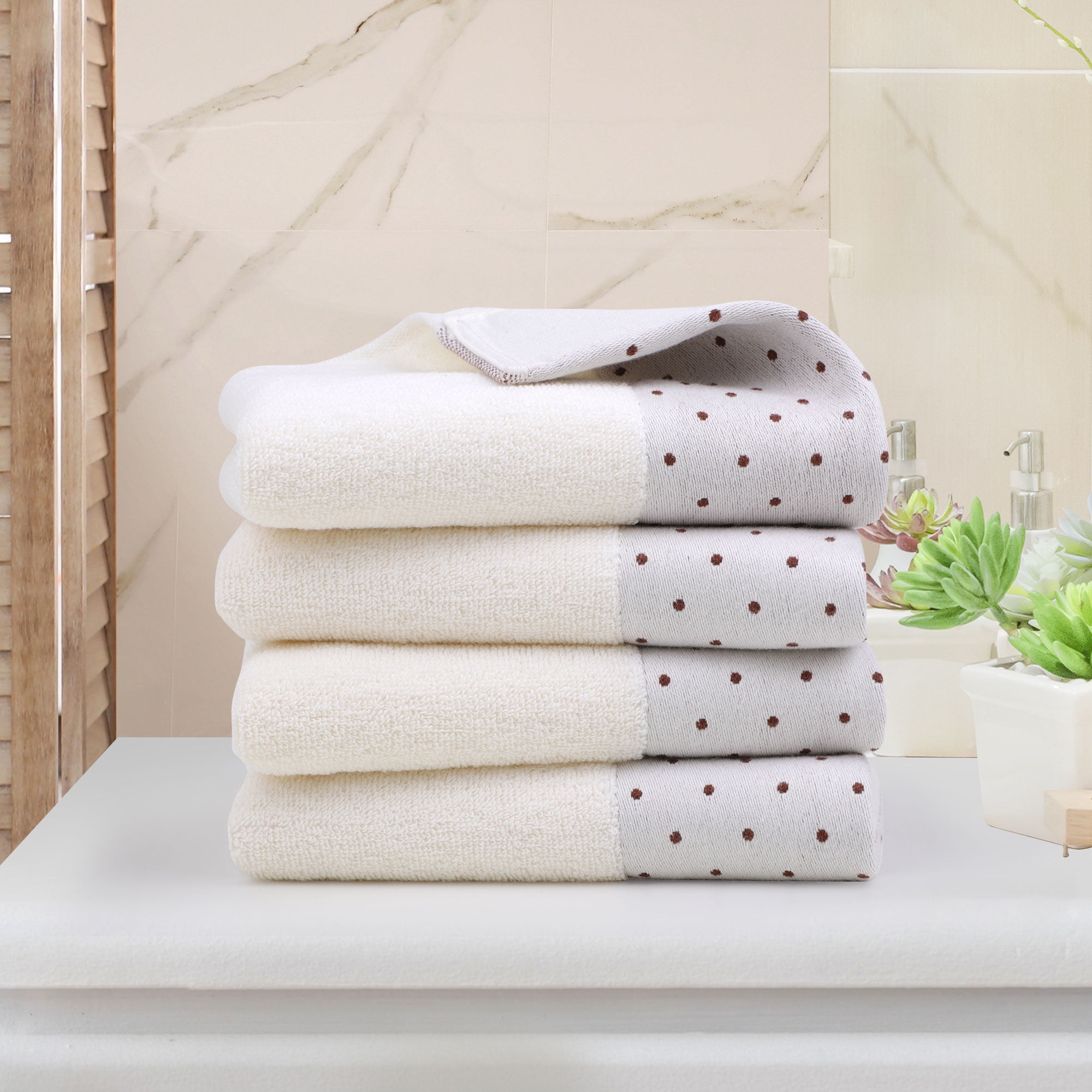 PiccoCasa 4PCS Cotton Soft Hand Towel Set 14" x 30"for Bathroom Beige - Walmart.com