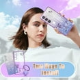 thumbnail image 6 of (3in1 for Samsung Galaxy S23 FE Case for Women Girls Glitter Girly Cute Bling Flowers Purple Phone Cases with Ring Stand Design Sparkle Floral Shiny Pretty Cover for Samsung S23 FE 5G 6.4'', 6 of 6