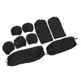 thumbnail image 3 of Juego completo de fundas para asientos de coche, funda de asiento de tela suave y transpirable, ajuste universal para coches, color negro, 3 of 12