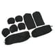 thumbnail image 3 of Juego completo de fundas para asientos de coche, funda de asiento de tela suave y transpirable, ajuste universal para coches, color negro, 3 of 12