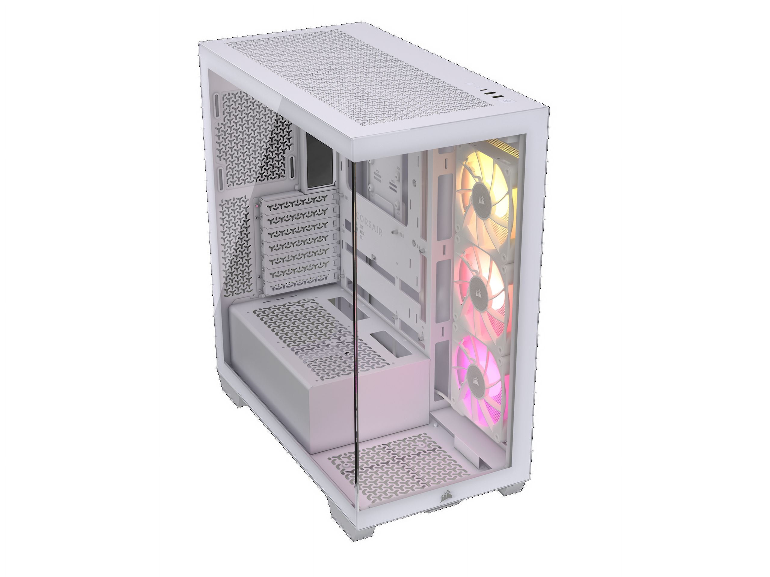 CORSAIR iCUE LINK 3500X RGB Tempered Glass Mid-Tower PC Case, White – 3x Pre-Installed RX120 RGB Fans – Reverse Connection Motherboard Compatible – Fits up to 10x 120mm Fans