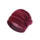 thumbnail image 1 of Minnieouse Poliéster Damas Turbante Lavable Color sólido Elegante Gorra tradicional Oficina Compras Head Wrap Diadema Bonnet Sombreros Vino rojo, 1 of 6