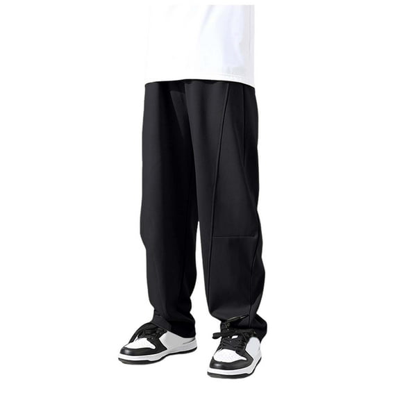 Gibobby Baby Boy Solid Pants Infant Leggings Pull-on Newborn Joggers Sweatpants Elastic Waist Toddler Boy Clothes(Black,4-5 Years)