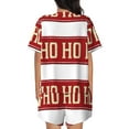 thumbnail image 3 of Naloa Ho Ho Ho Women's Short-Sleeved Pajama Set, Loungewear, Summer pajamas, Breathable Cozy - Medium, 3 of 9