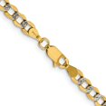 thumbnail image 3 of Primal Gold 14 Karat Yellow Gold 4.3mm Semi-solid Pave Curb Chain, 3 of 4