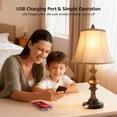 thumbnail image 4 of Skdwakiz 22" Table Lamps Set of 2, Lamps for Bedroom with USB Charging Ports, 3 Way Dimmable Touch with Linen Fabric Lampshade, Modern Small Table Lamp for Nightstand, Living Room (Bulbs Include), 4 of 10