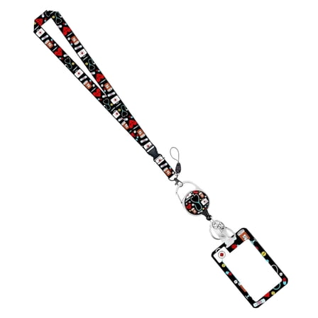 Card Holder and Lanyard Set Identity Card Badge Holder with Badge Reel for Nurse