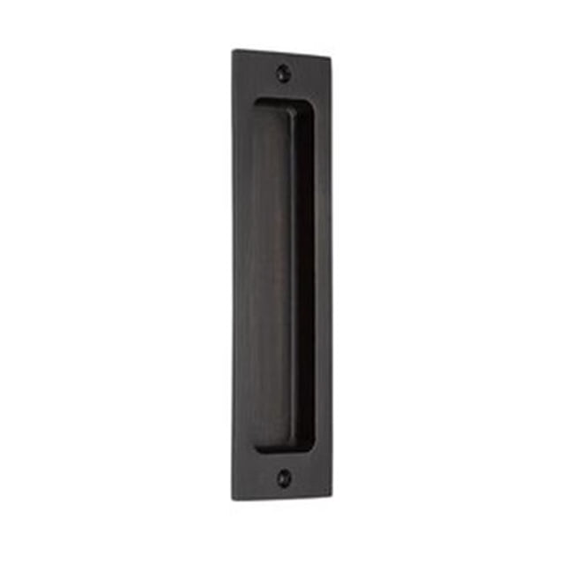 Emtek 220408FB 2.25 x 8 in. Rustic Modern Rectangular Flush Pull, Flat Black