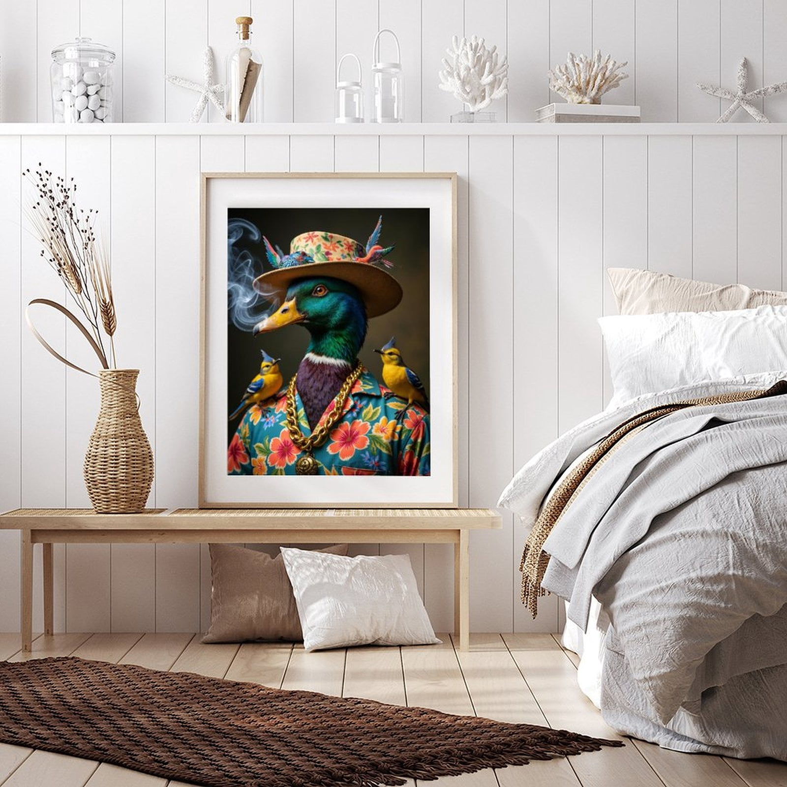 Diamond Art Kit for Adults, Exotic Duck Fashion Portrait Diamond Painting for Adults Beginners, DIY Diamond Art Painting Kits, 5D Diamond Painting Crafts for Home Decor 12x16 Frameless