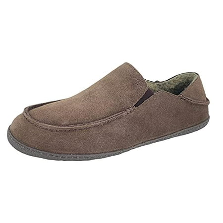 

Clarks Mens Suede Slipper With Collapse Heel and Twin Gore JMH2043 - Warm Plush Faux Sherpa Lining - Indoor Outdoor House Slippers For Men (13 M US Brown)