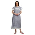 thumbnail image 2 of Moomaya WoMen's Lace Border Cotton Sleepwear Gown Button Placket Nightdress, 2 of 6
