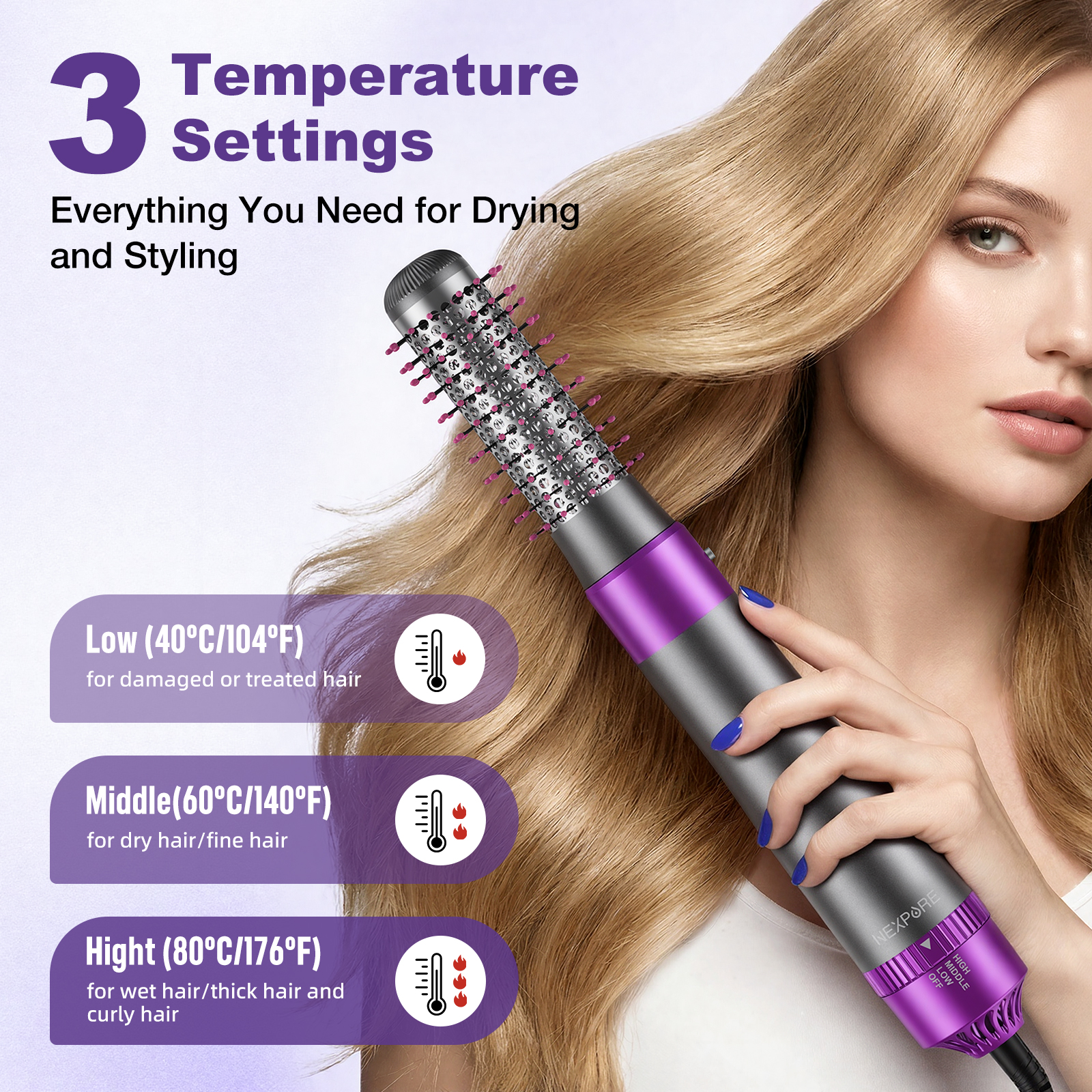 Nexpure 6-in-1 Hair Dryer Brush Styling Set photo 3