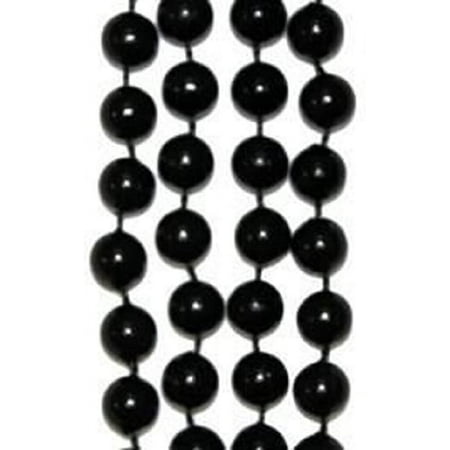 "20 Dozen (240pcs) Mardi Gras, Black Metallic Round Beads, 10 mm, 42"""