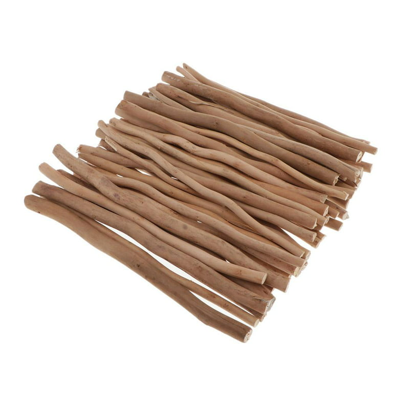 LAZACA Sticks for Crafting Twigs Crafts Wood Log 50pcs 4 inch (0.6-0.8cm) Natural Tree Bark Rustic Home Decor DIY, Craft Sticks