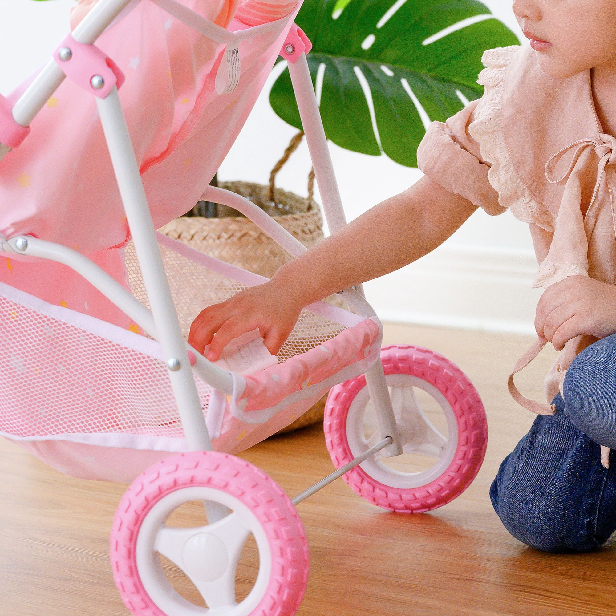 Wishing Stars Baby Doll Twin Stroller, Pink