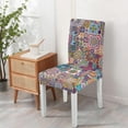 thumbnail image 4 of Chair Covers for Dining Room Set of 4, Stretch Washable Polyester Kitchen Slipcovers Featuring Artistic, Rustic, Boho Chic, Nordic Style, Vintage Patterns with Removable Protector, 4 of 7
