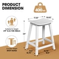thumbnail image 2 of MUCHENGHY Set of 2 Outdoor Bar Stools 24", HDPE Weatherproof Patio Saddle Seats, White, 2 of 8