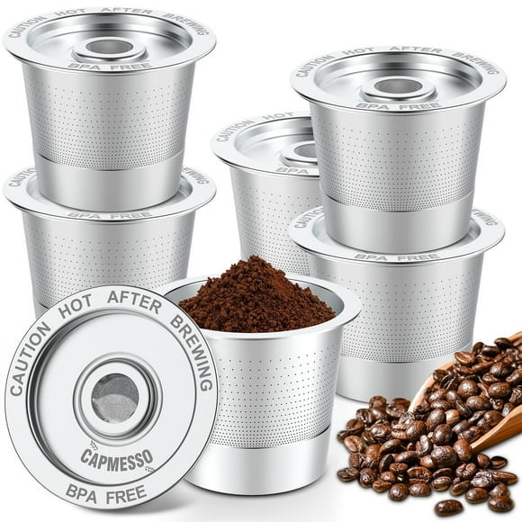 Cápsulas de café reutilizables K Cups CAPMESSO para Keurig 1.0, paquete de 6